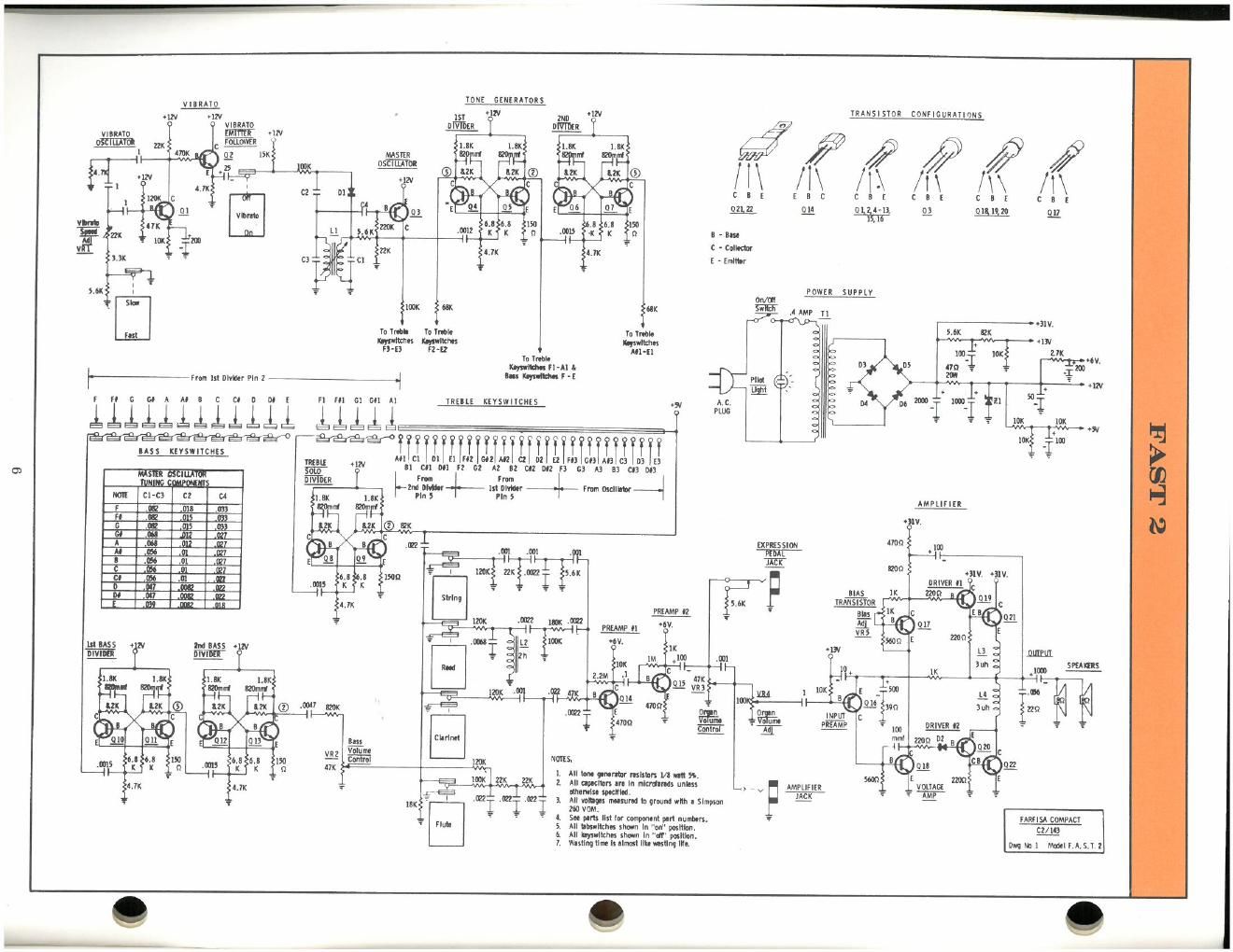 Farfisa Fast 2 Schematic