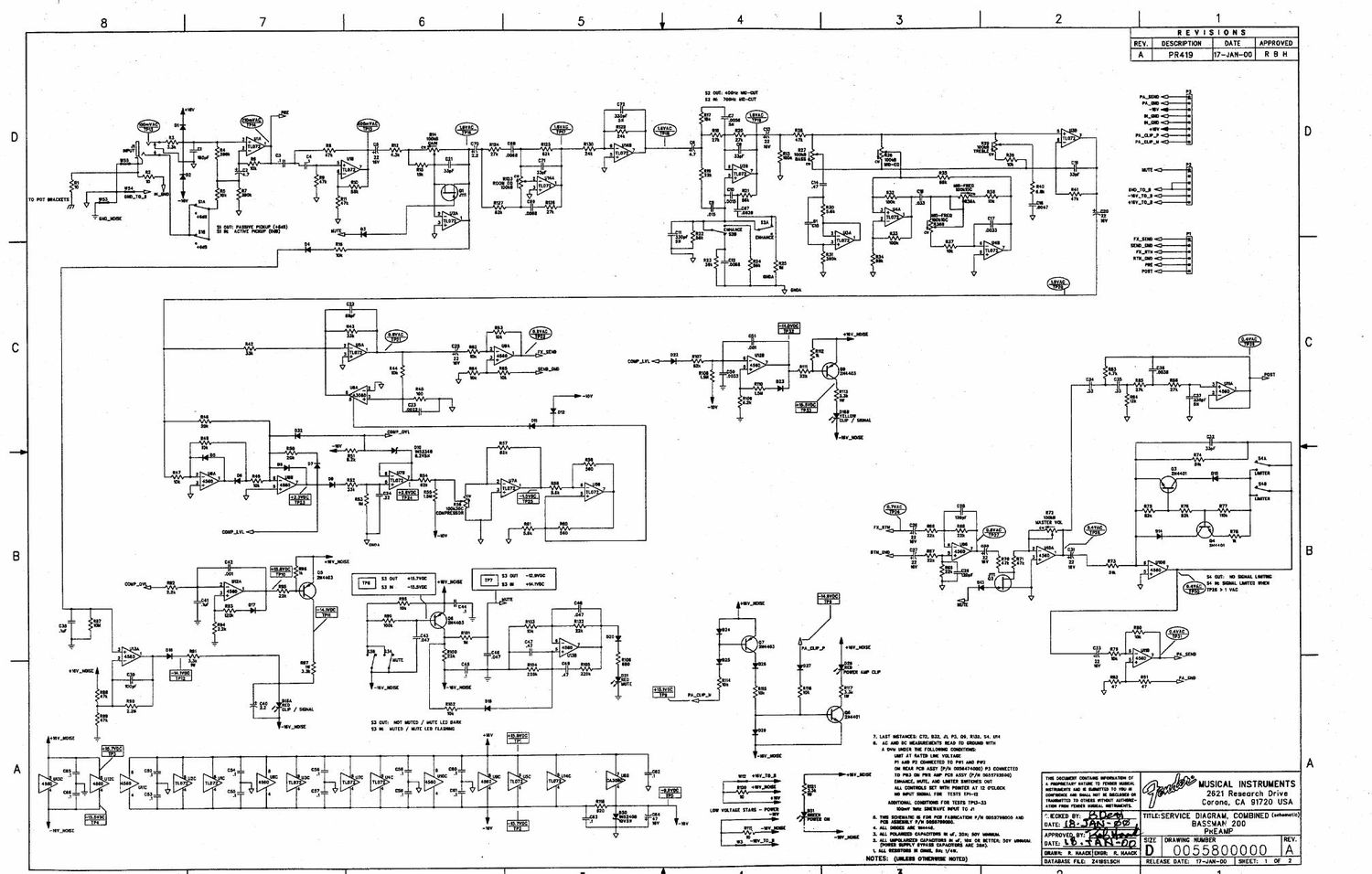 fender amplifier bassman 200 schematic