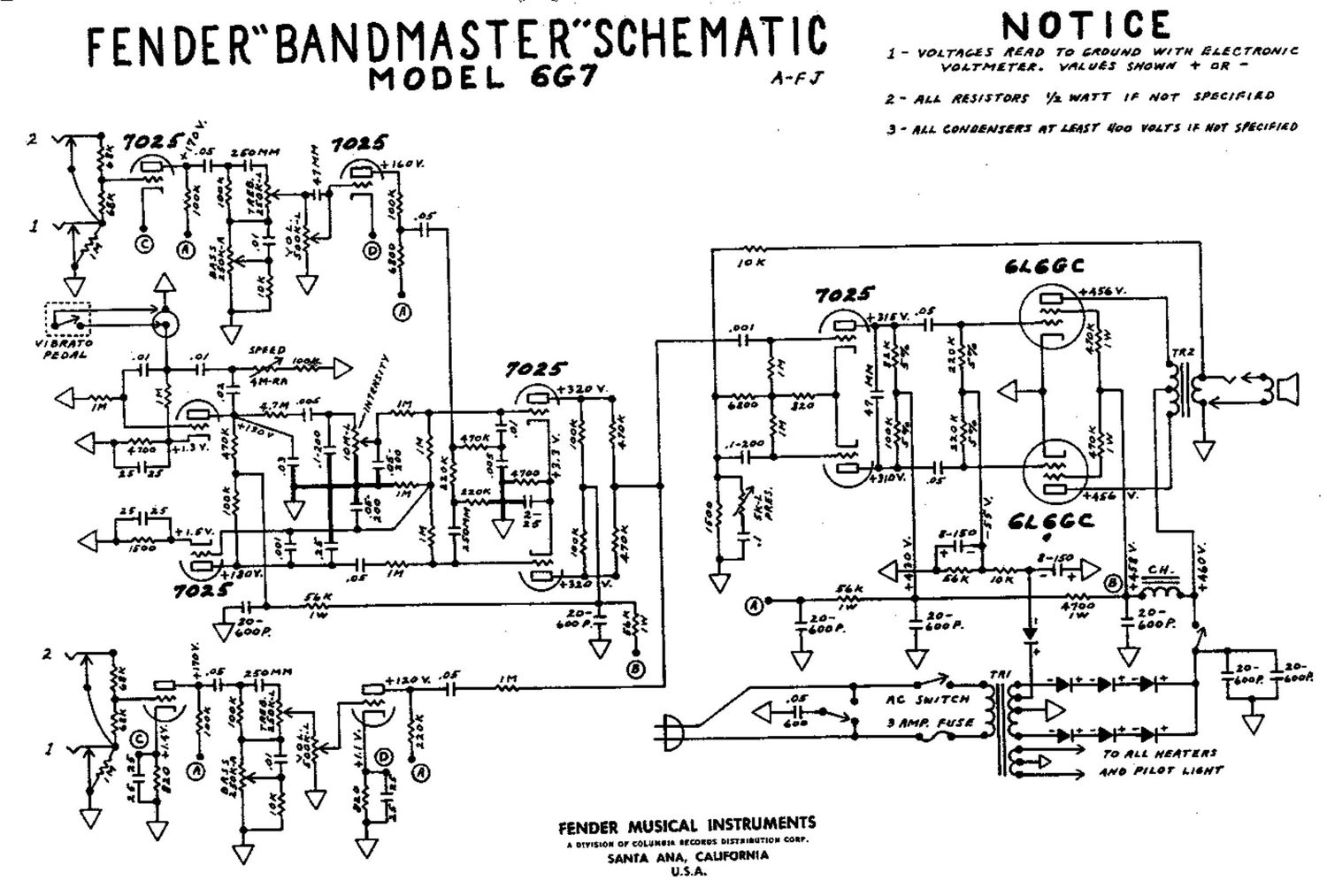fender bandmaster 6g7 schematic