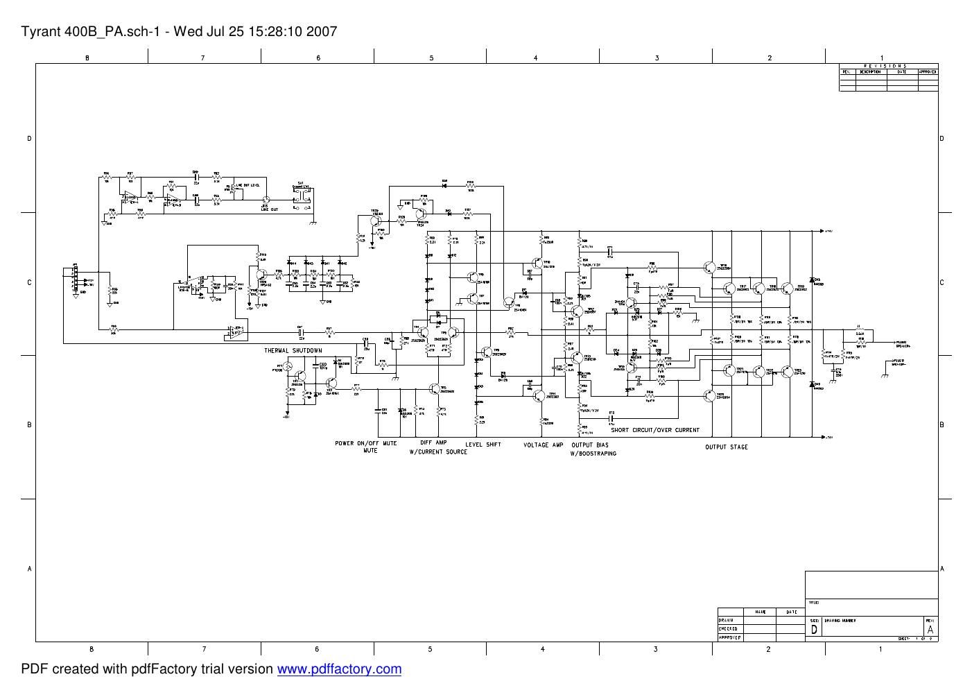 fender bass 400w amp schematic