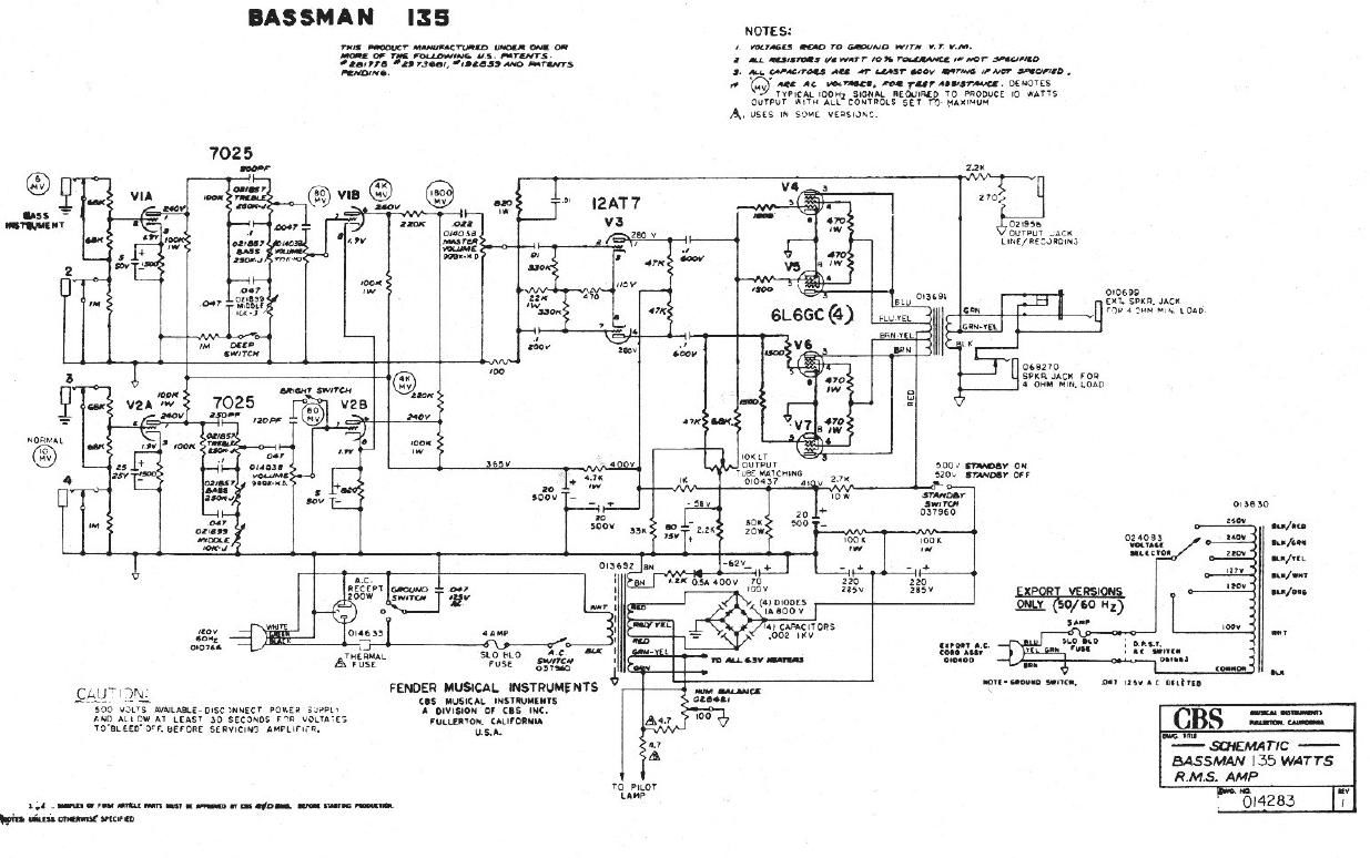 fender bassman 135 schematic