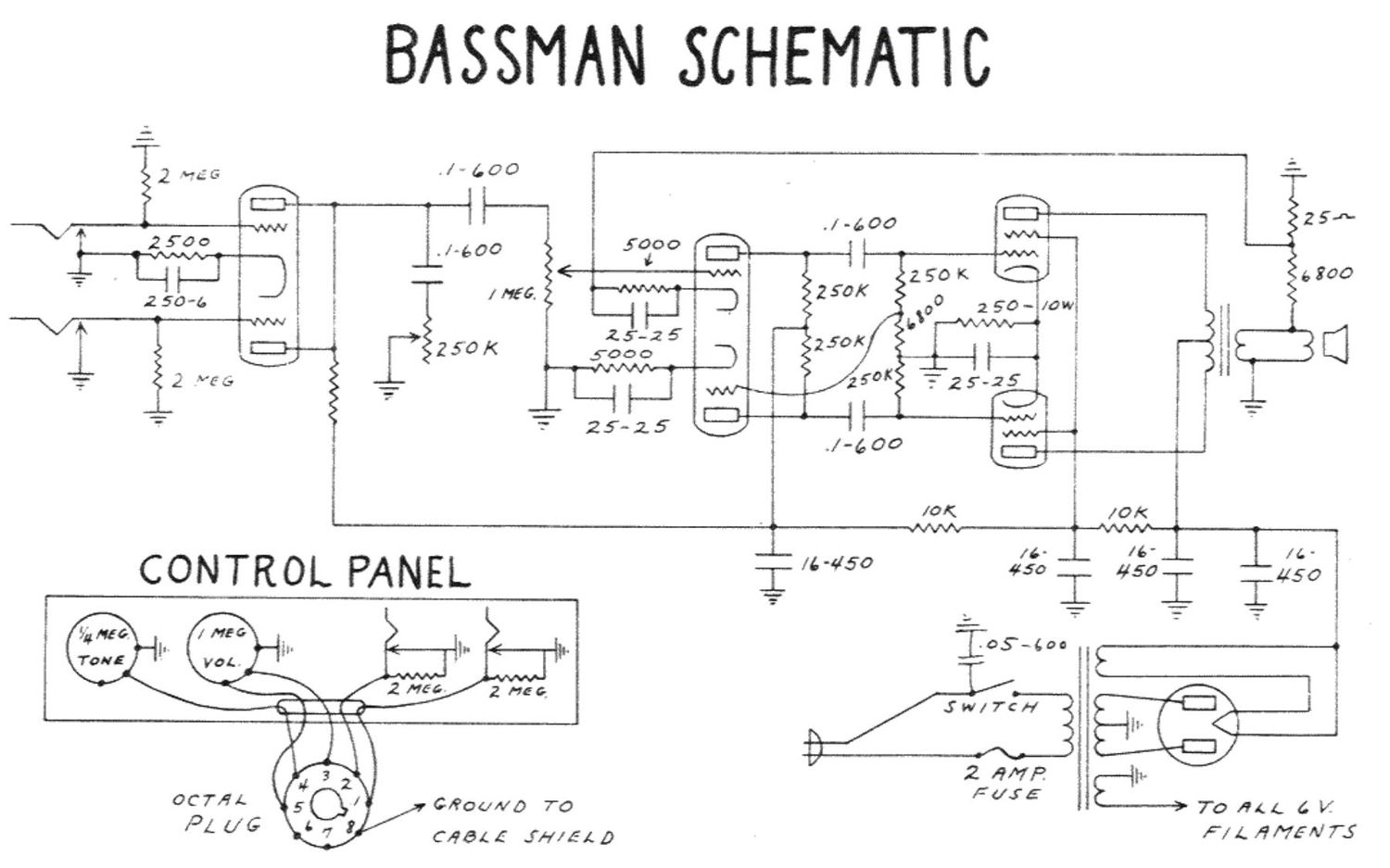 fender bassman sf schematic