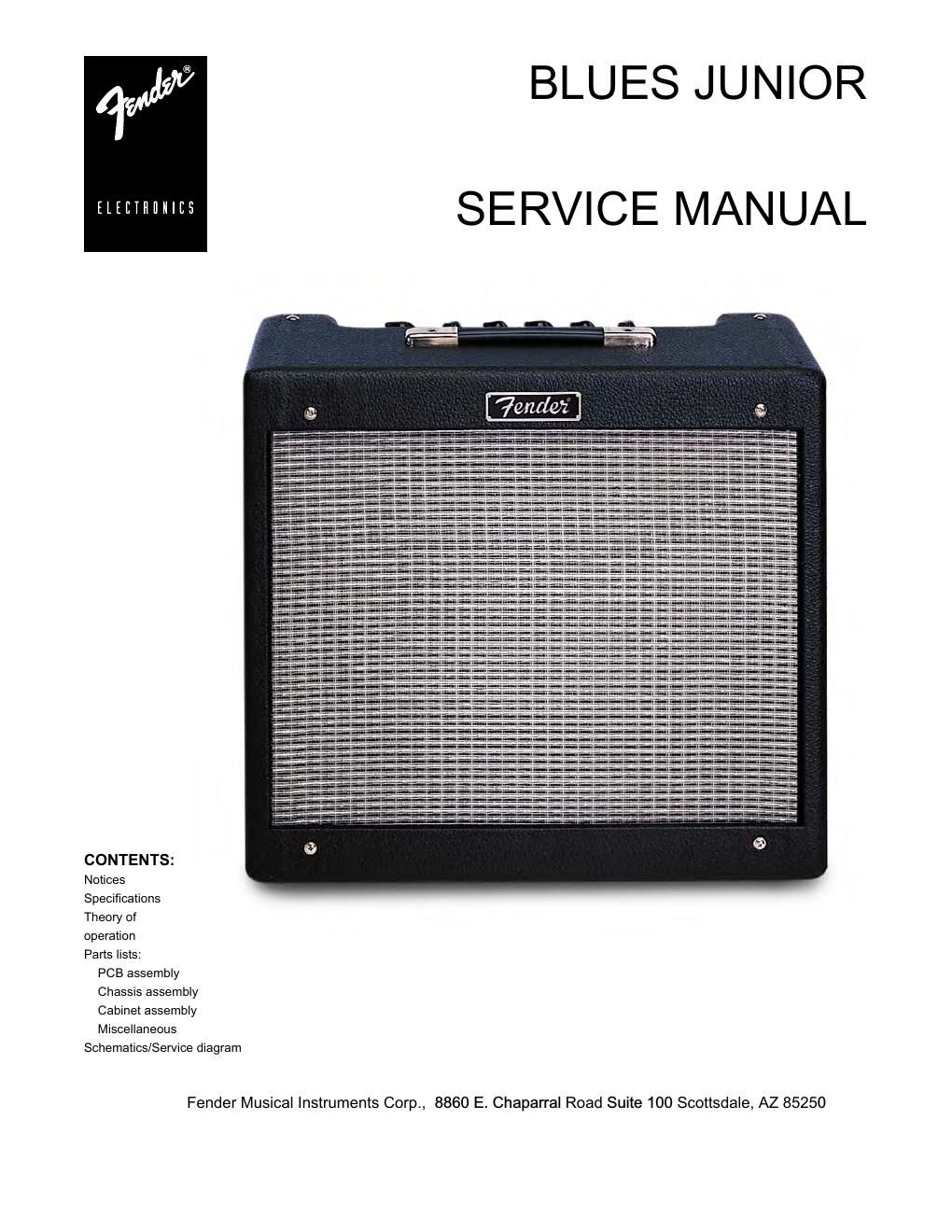 fender blues junior service manual