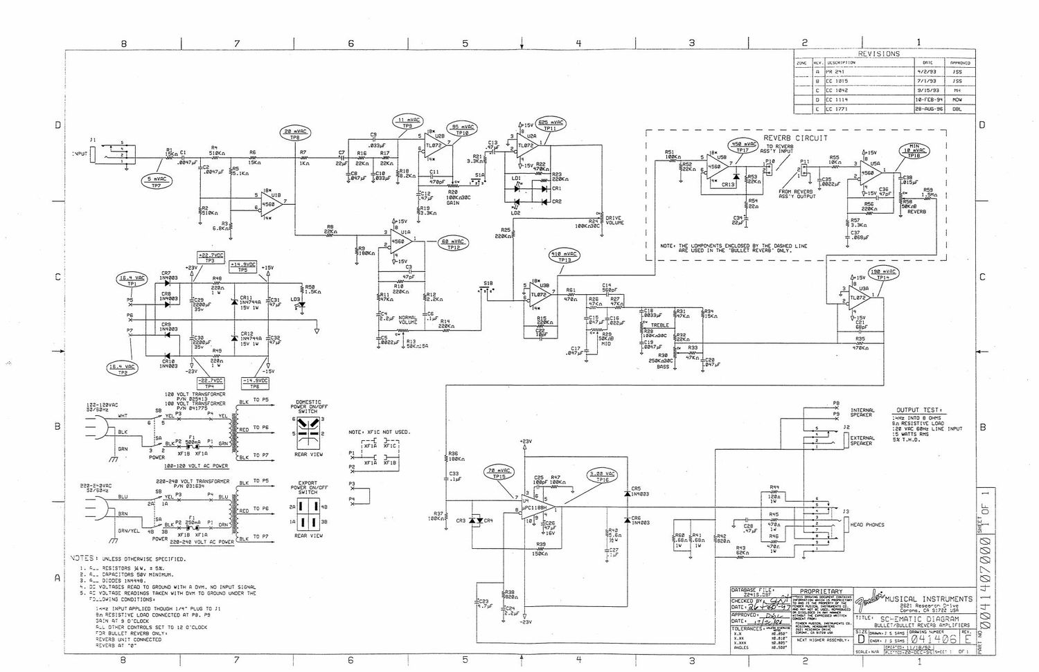 fender bullet reverb schematic