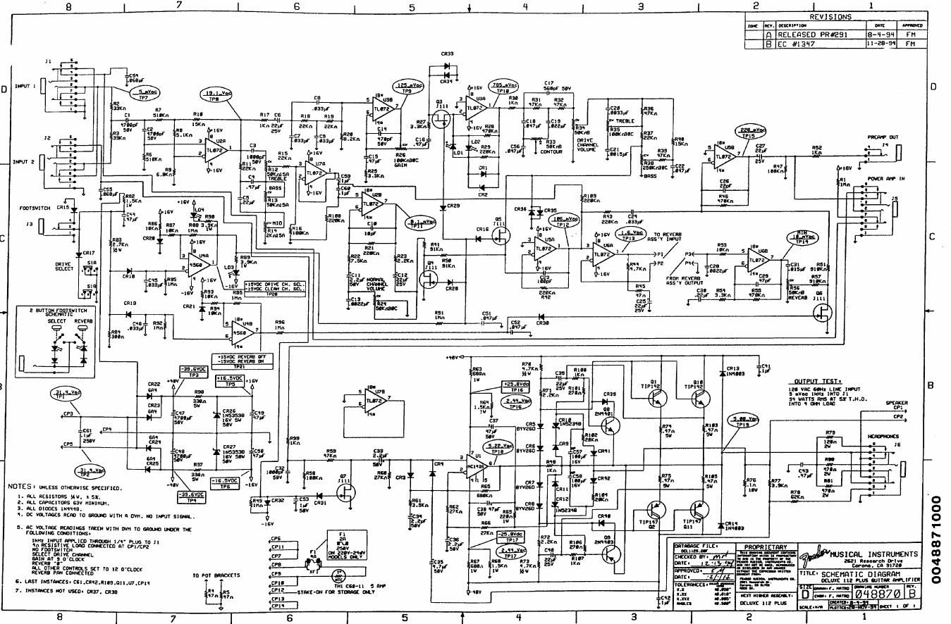 fender deluxe 112 plus schematic