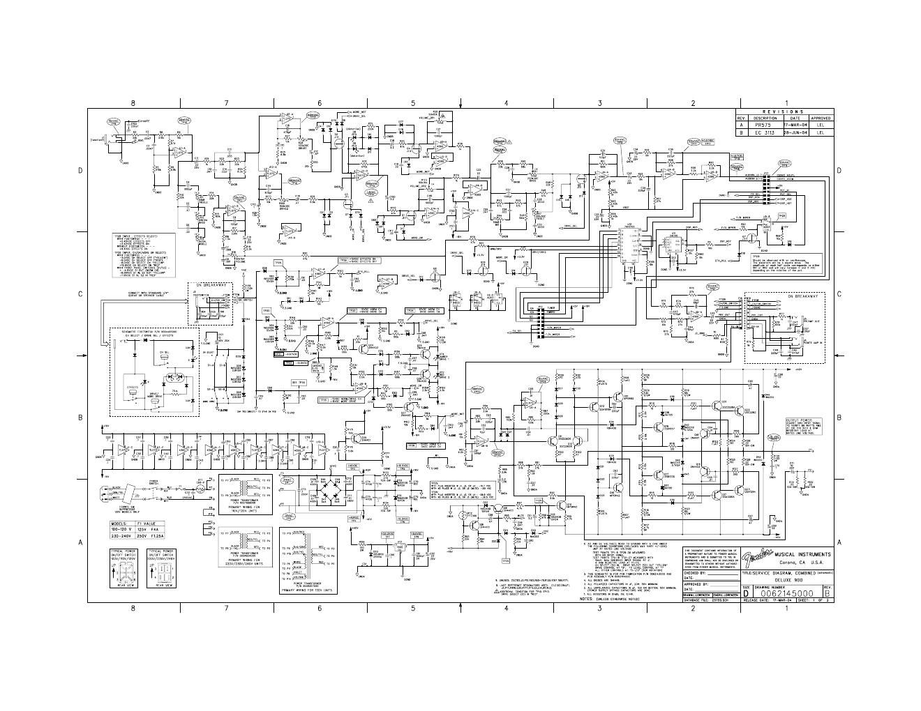 fender deluxe 900 guitar amplifier schematic