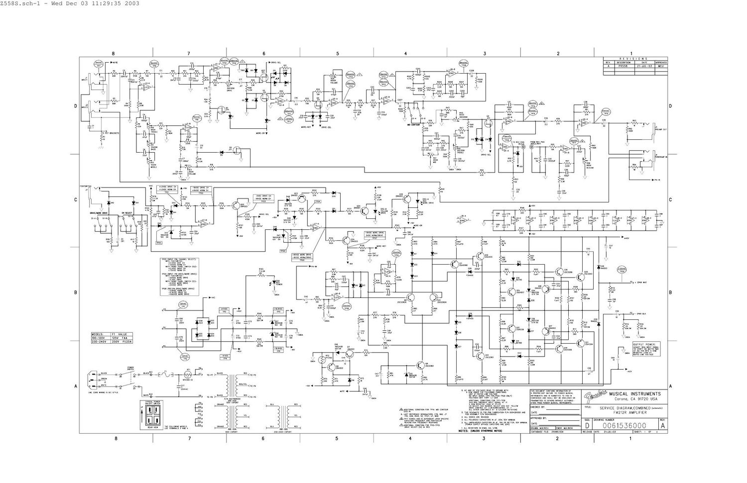 fender fm 100h schematic