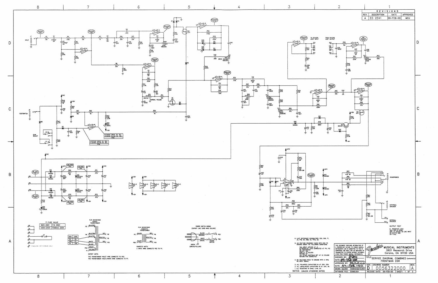 fender frontman 25r schematic