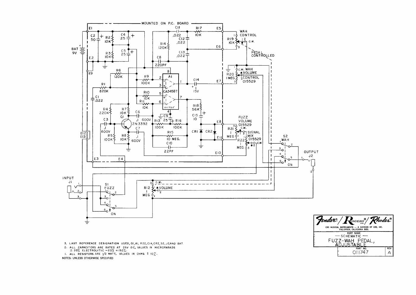 fender fuzz wah schematics