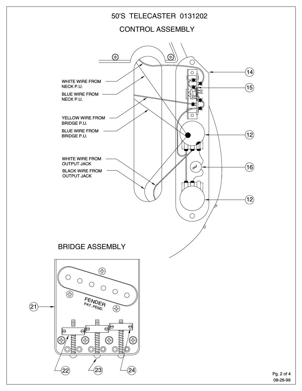 fender 50s telecaster wiring diagram