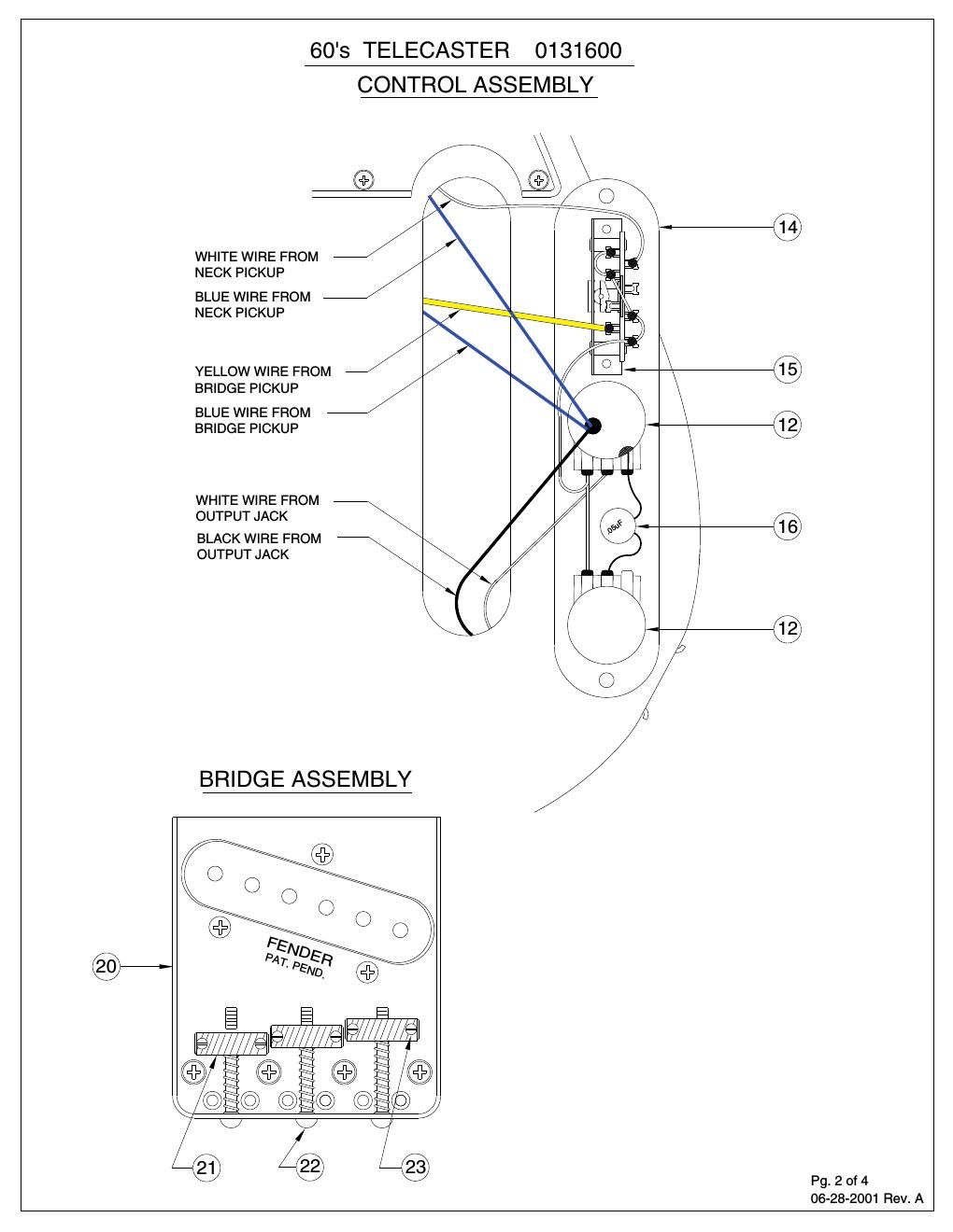 fender 60s telecaster wiring diagram