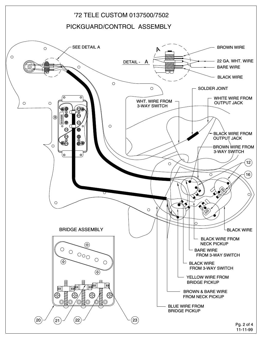 fender 72 tele custom wiring diagram