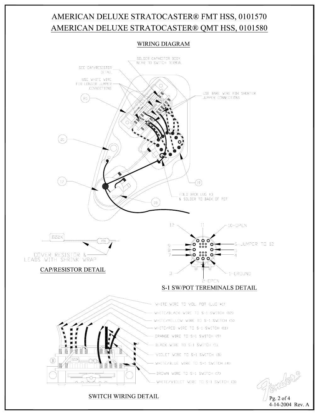 fender american deluxe strat fmt qmt hss wiring diagram