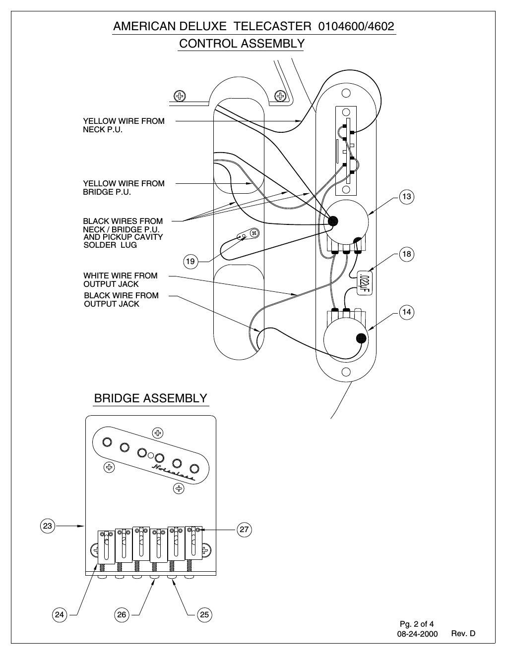 fender american deluxe tele wiring diagram