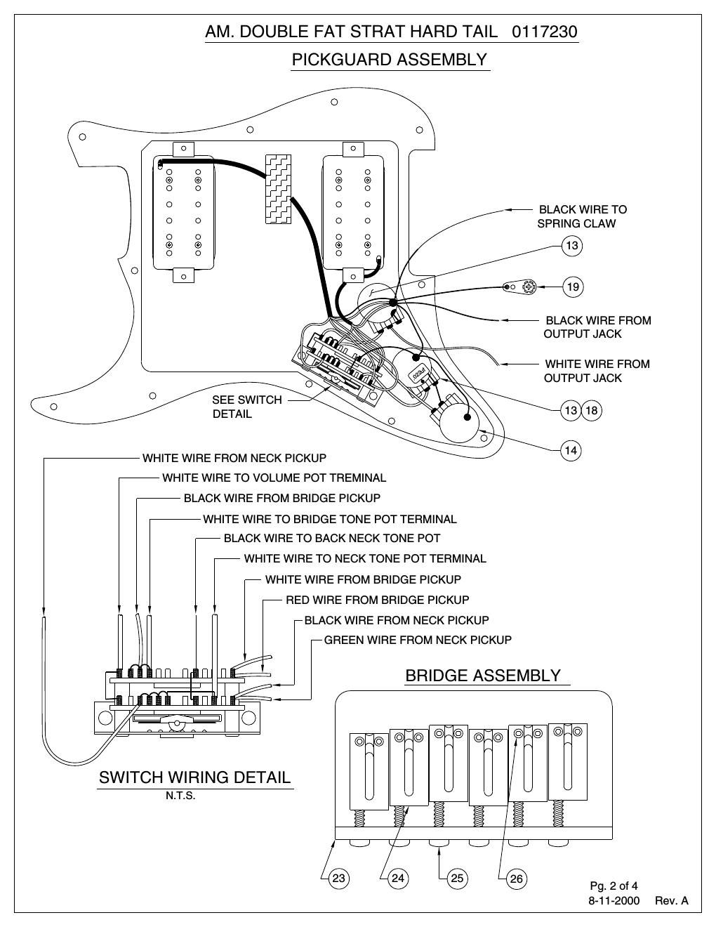 fender double fat strat wiring diagram