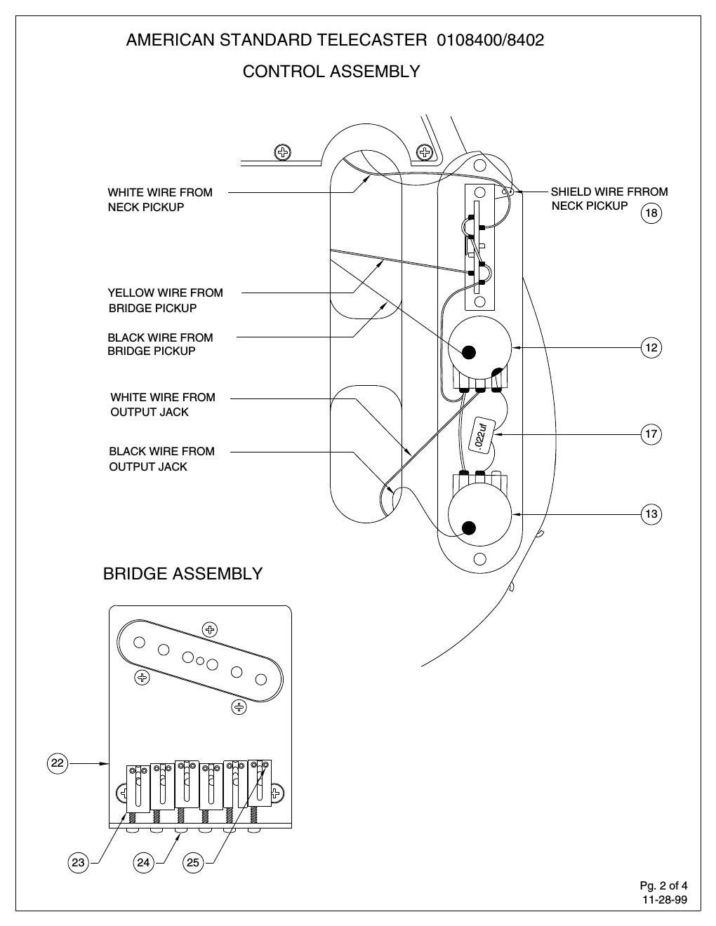 fender telecaster wiring diagram