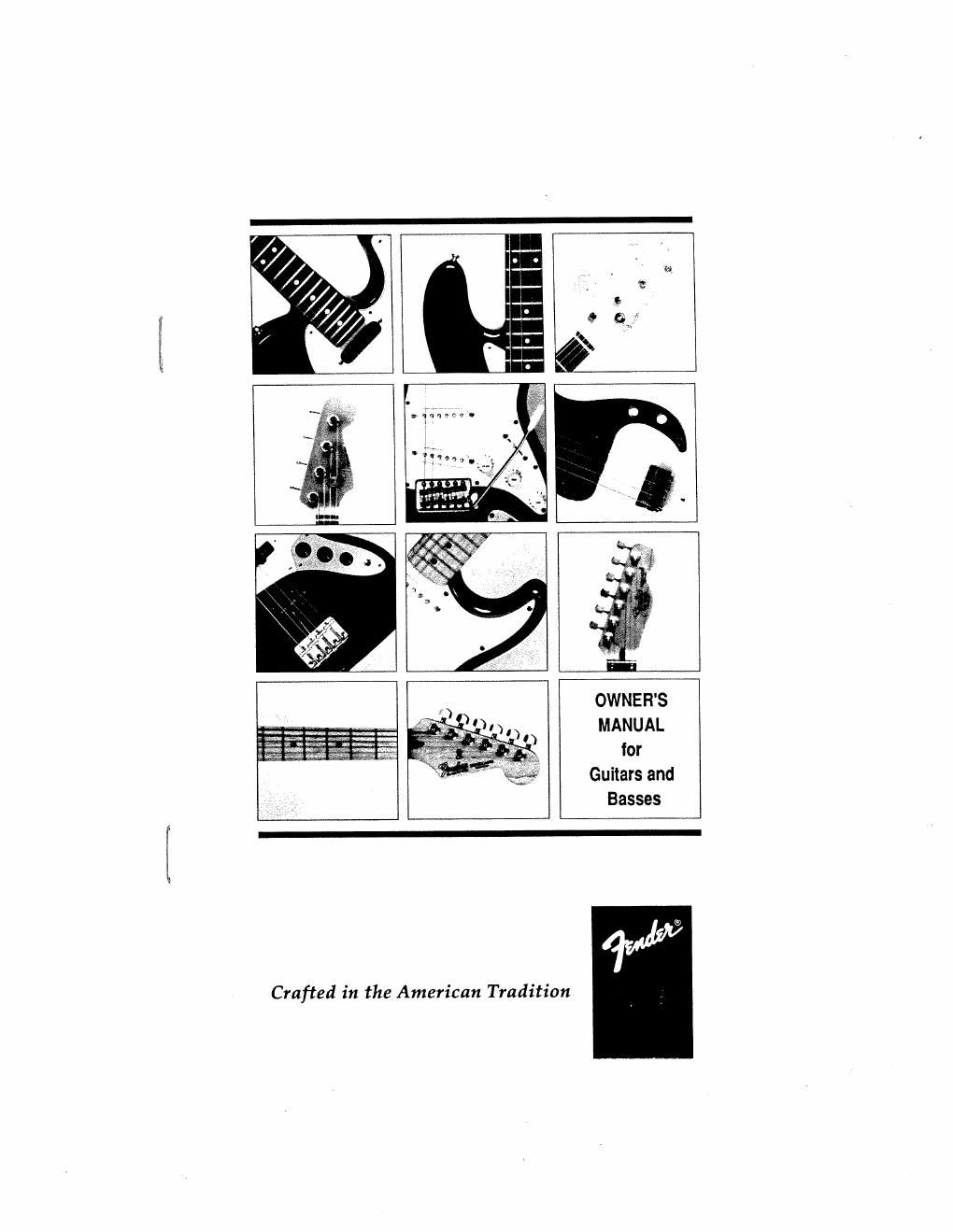 fender guitars and basses 1992 manual