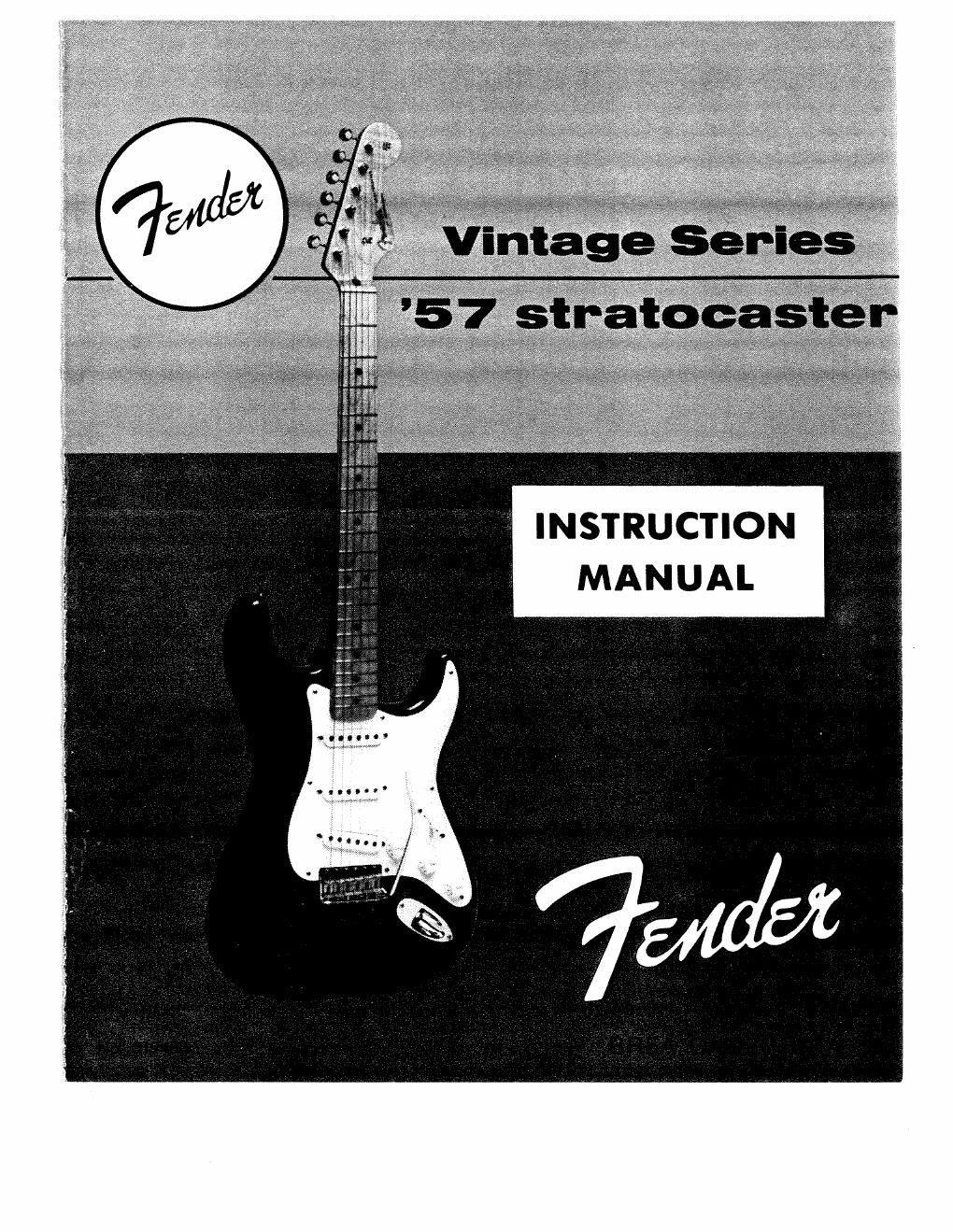fender re issue 57 stratocaster owners manual