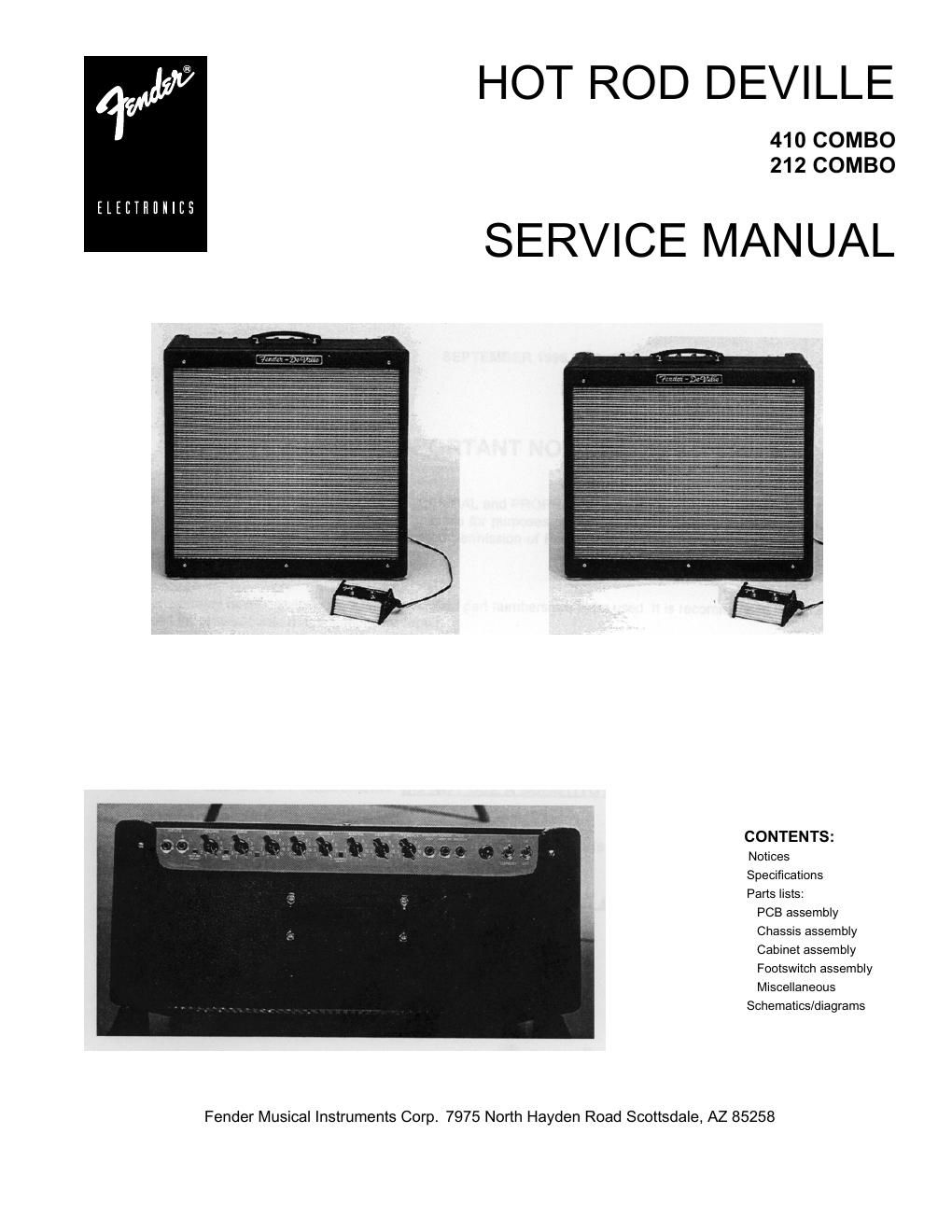 fender hotrod deville service manual