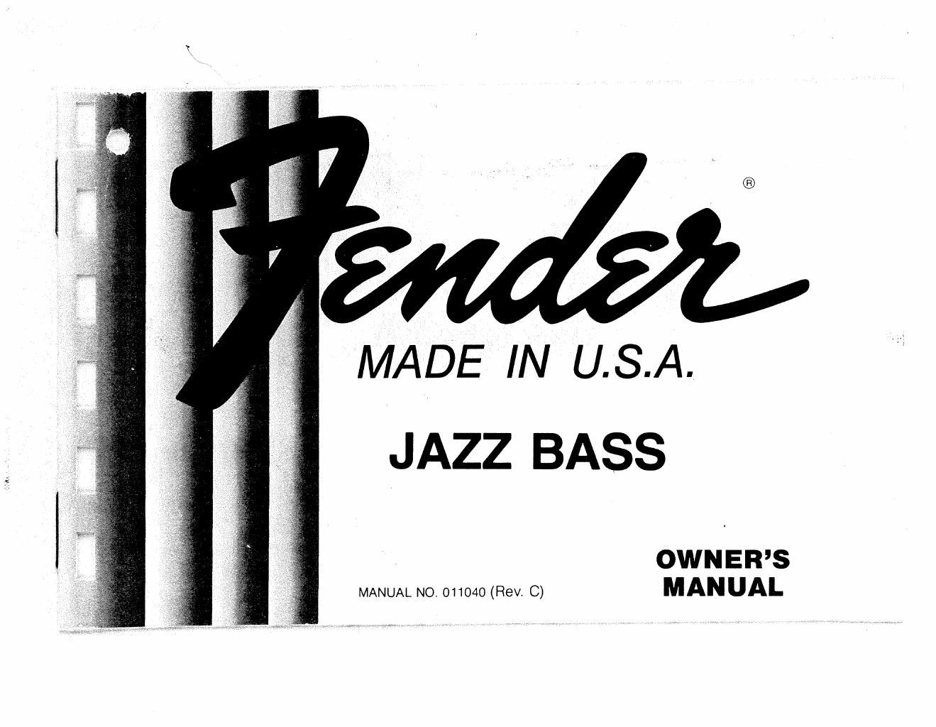 fender jazz bass 1980 manual