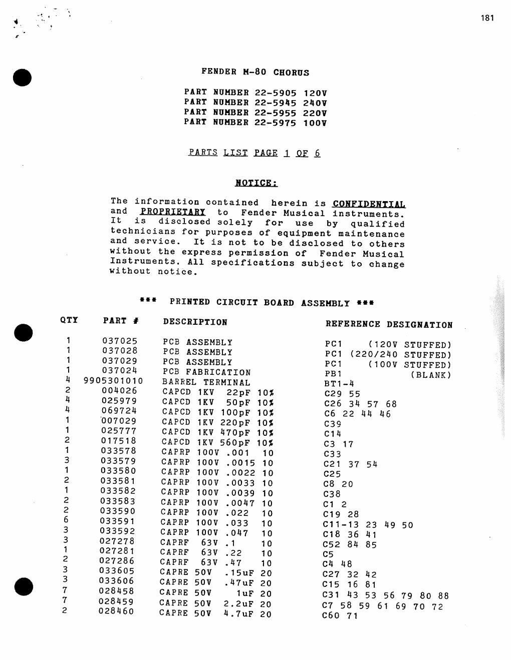 fender m 80 chorus service manual