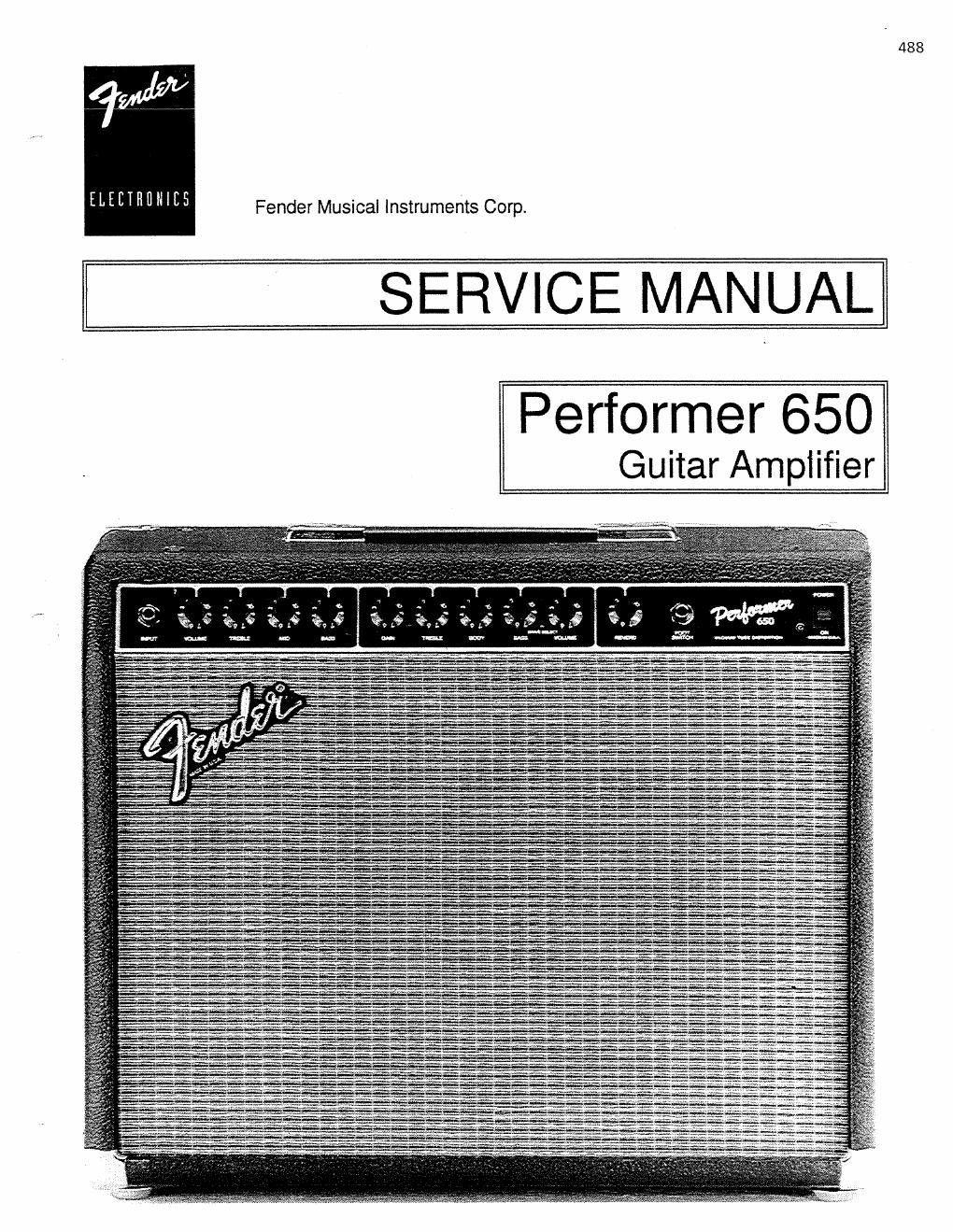 fender performer 650 service manual audio