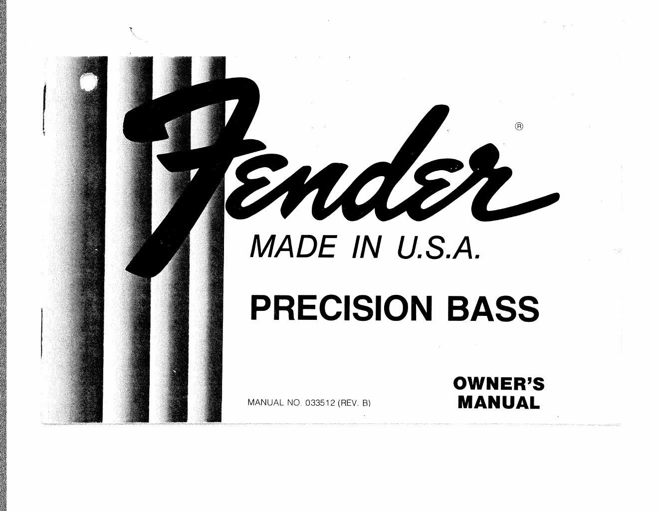 fender precision bass 1978 manual