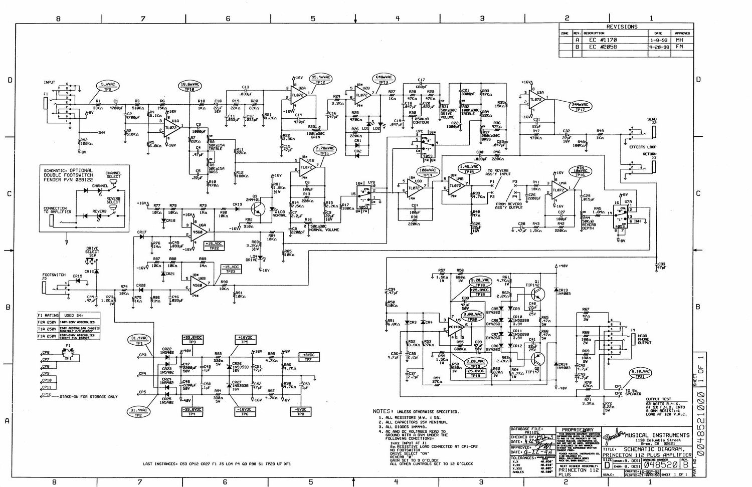 fender princeton 112 plus schematic