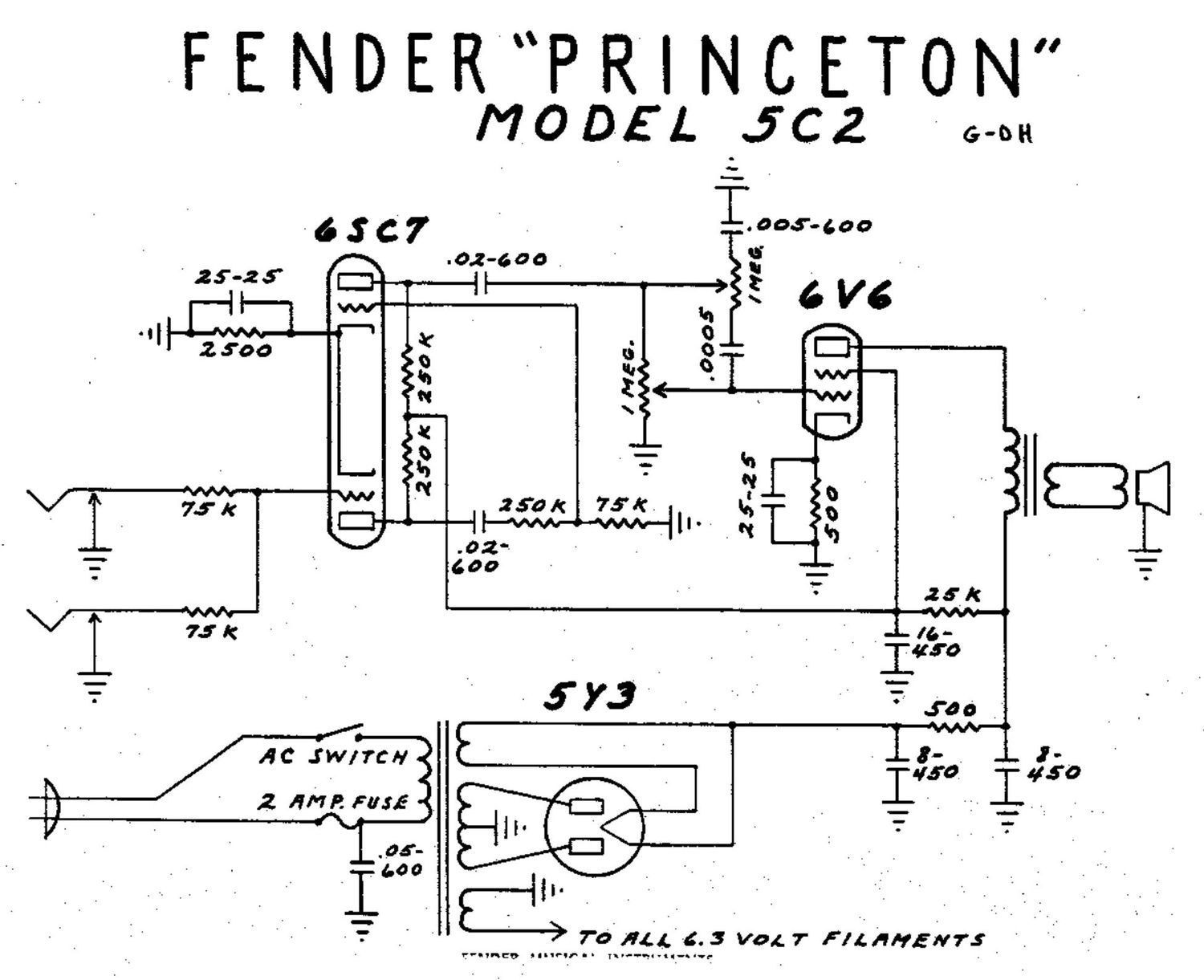 fender princeton 5c2 schematic