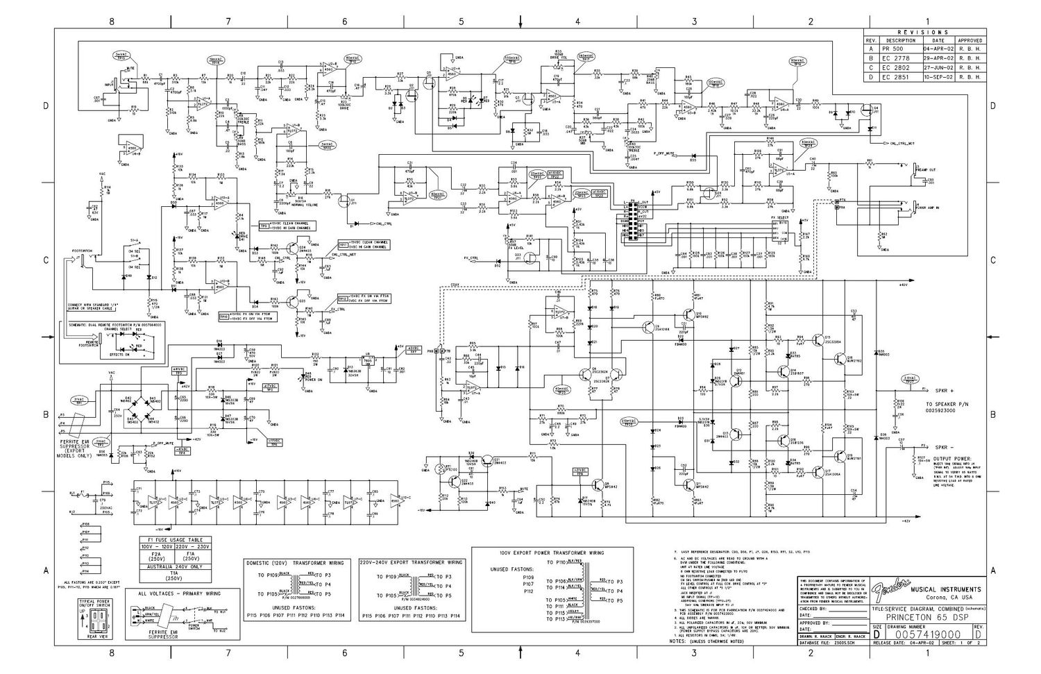 fender princeton 65 dsp schematic