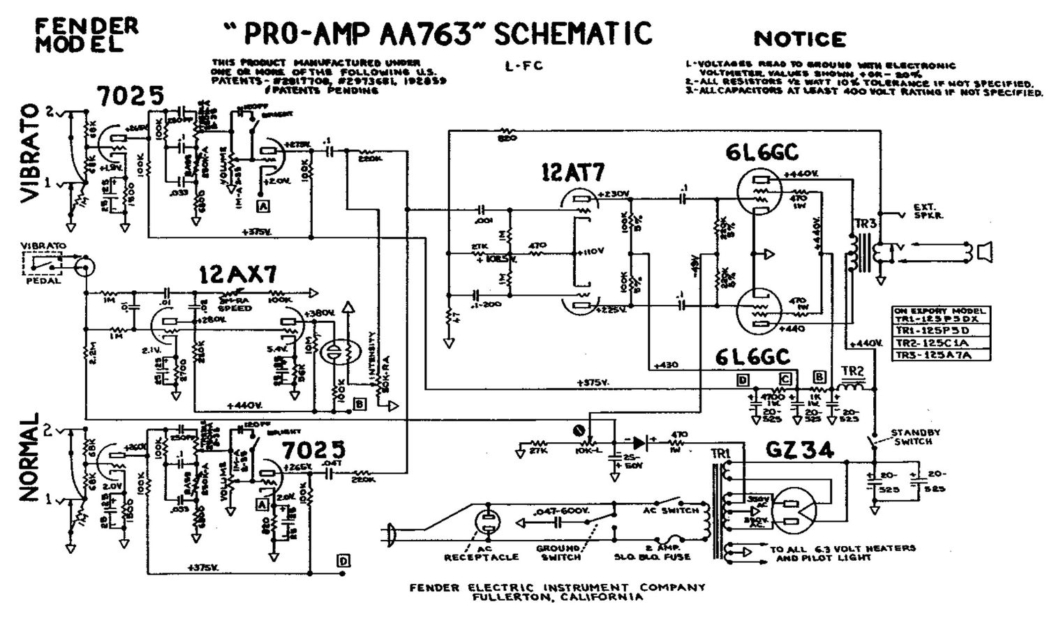 fender pro aa763 schematic