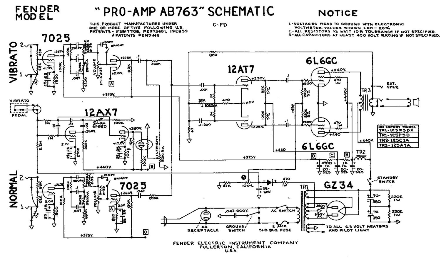 fender pro ab763 schematic