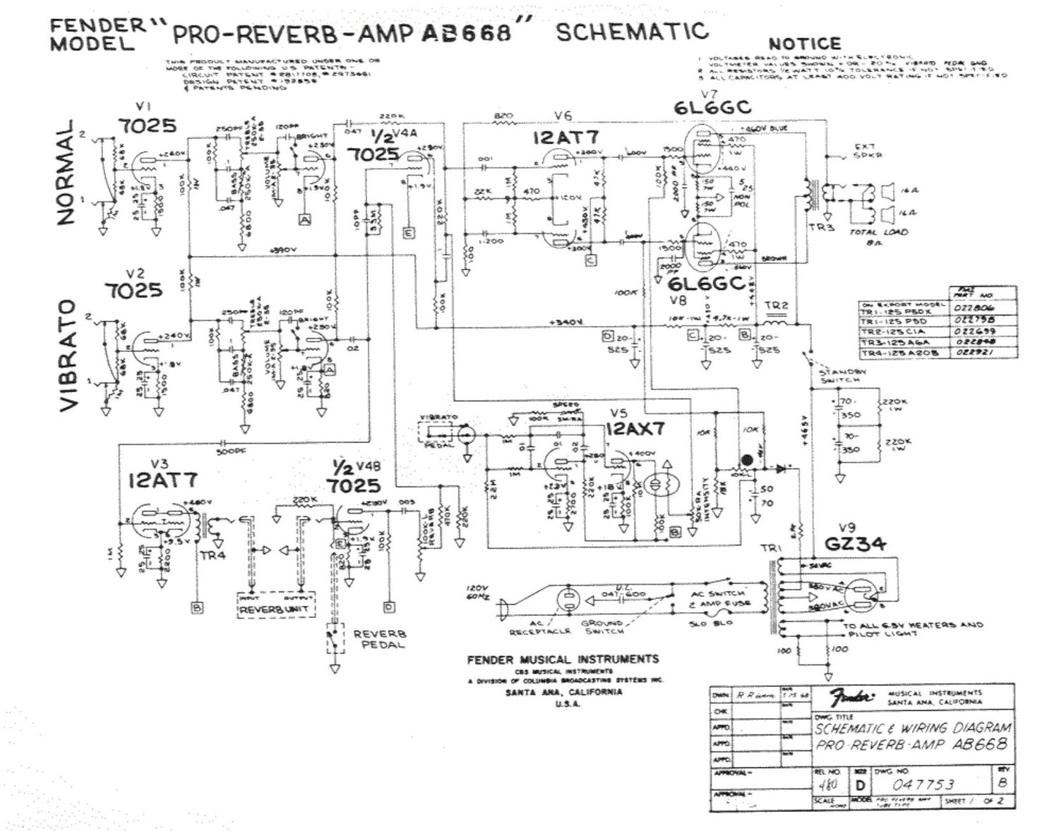 fender proreverb ab668 schematic