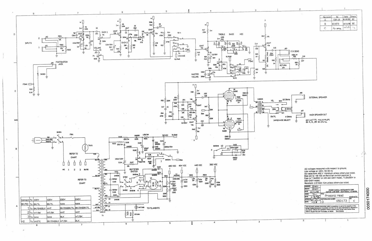 fender prosonic guitar amplifier schematic