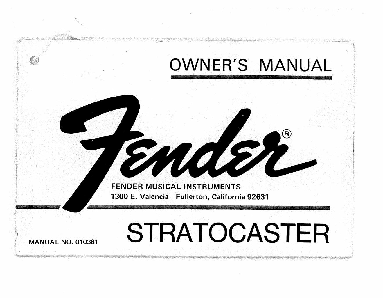 fender stratocaster manual 1971