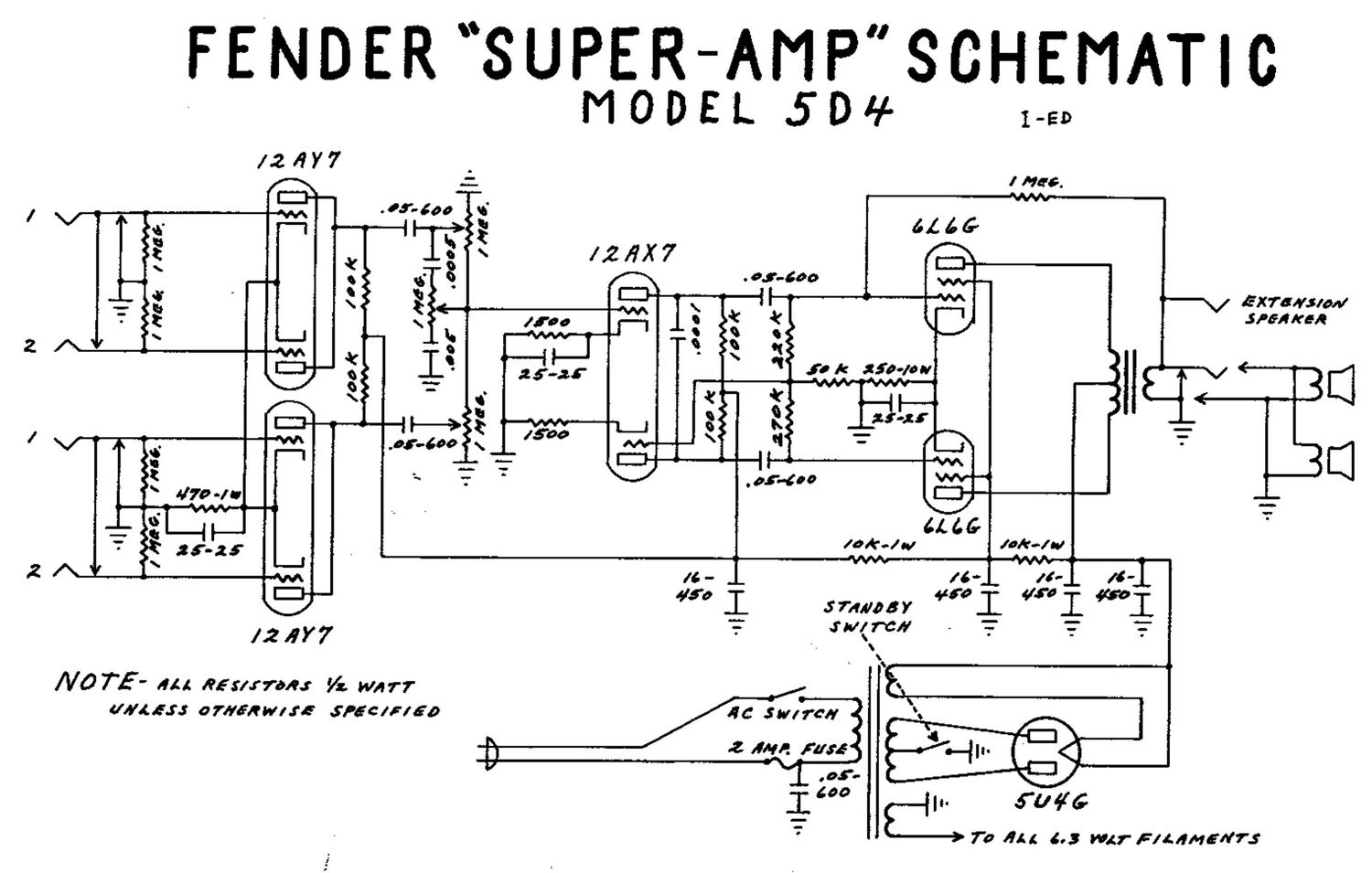 fender super 5d4 schematic