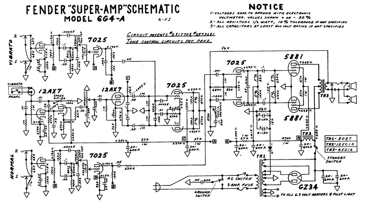 fender super 6g4a schematic