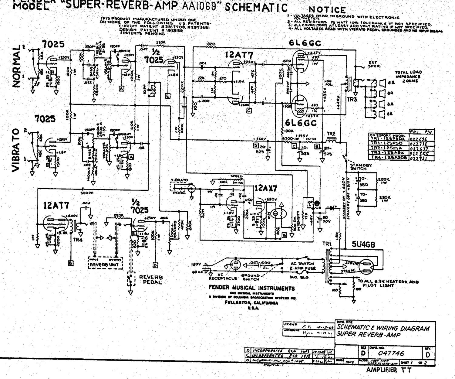 fender super reverb aa1069 schem schematic