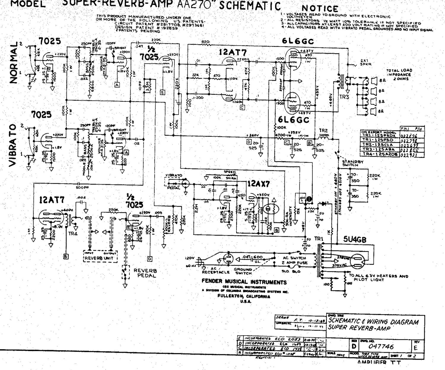 fender super reverb aa270 schem schematic