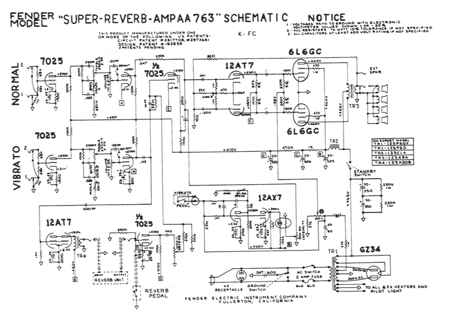 fender super reverb aa763 schematic