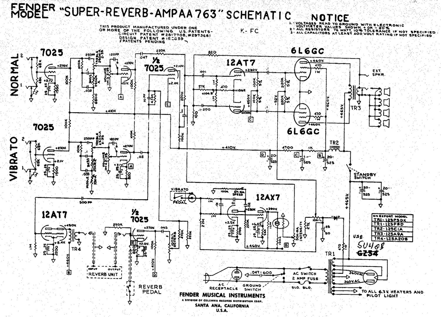 fender super reverb aa763 schematic 2