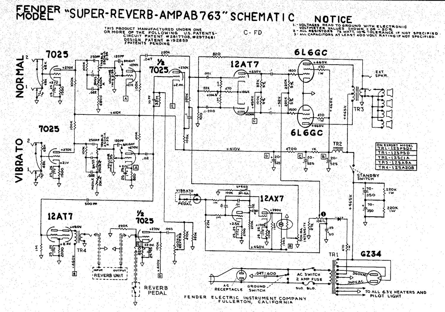 fender super reverb ab763 schematic