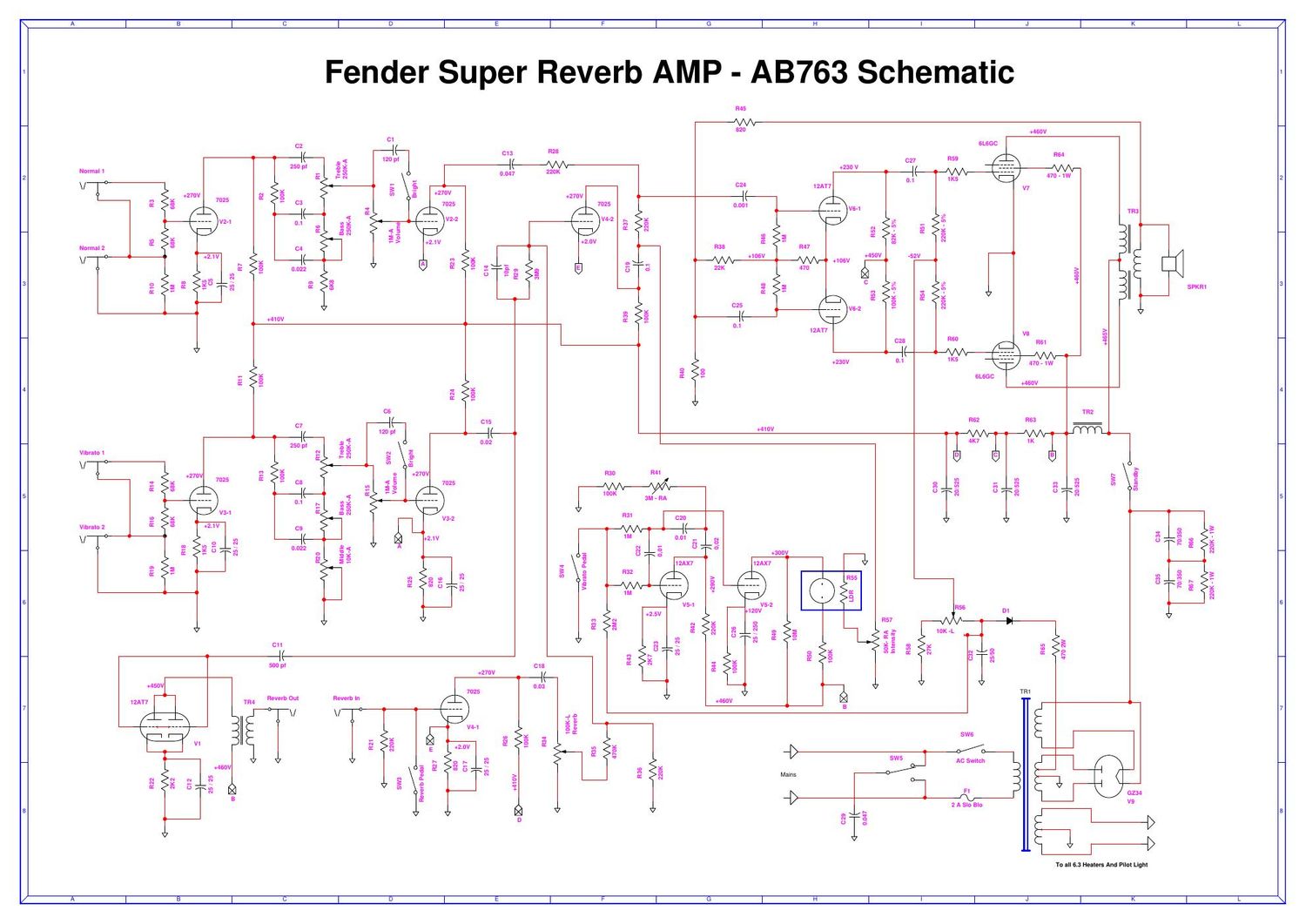 fender super reverb amp ab 763 schematic