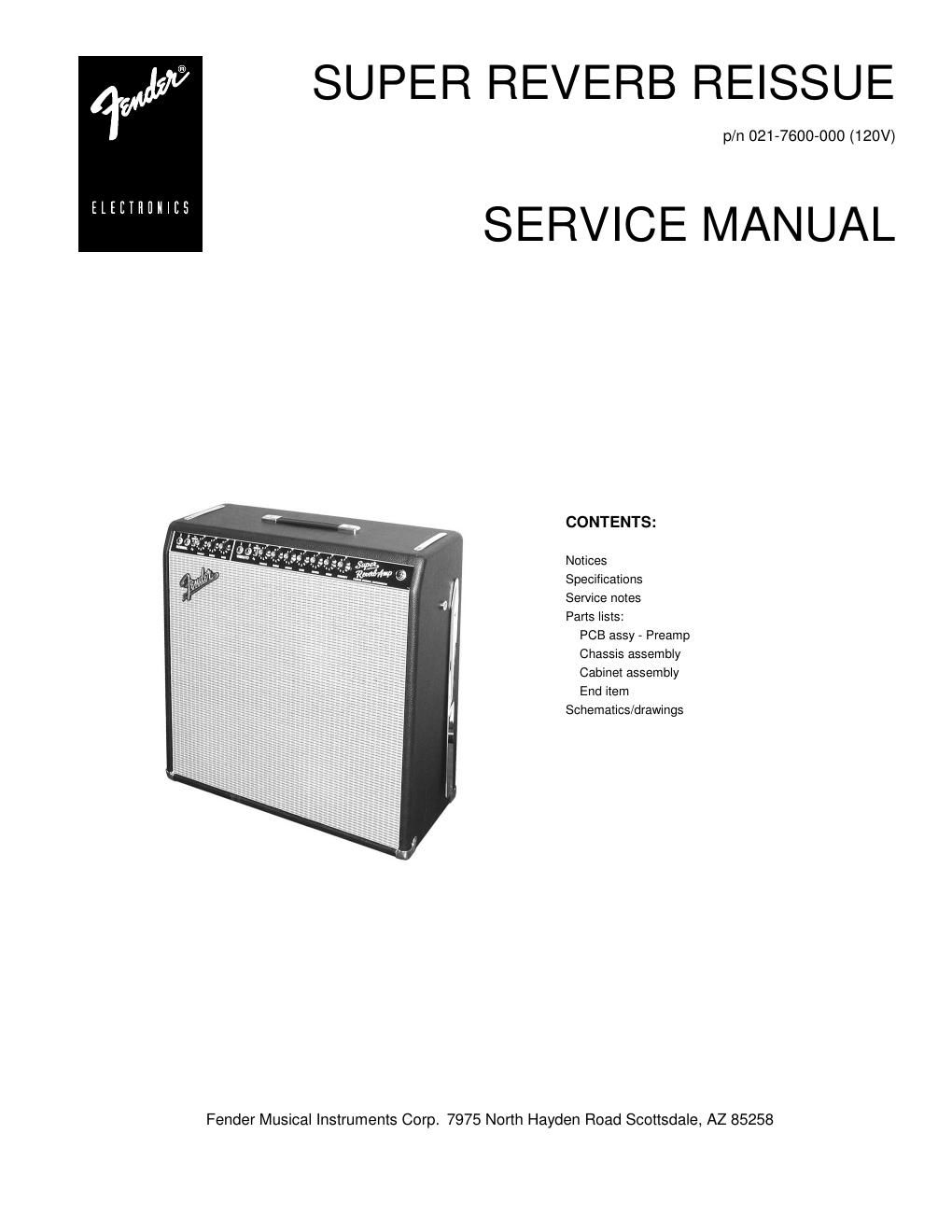 fender super reverb reissue service manual