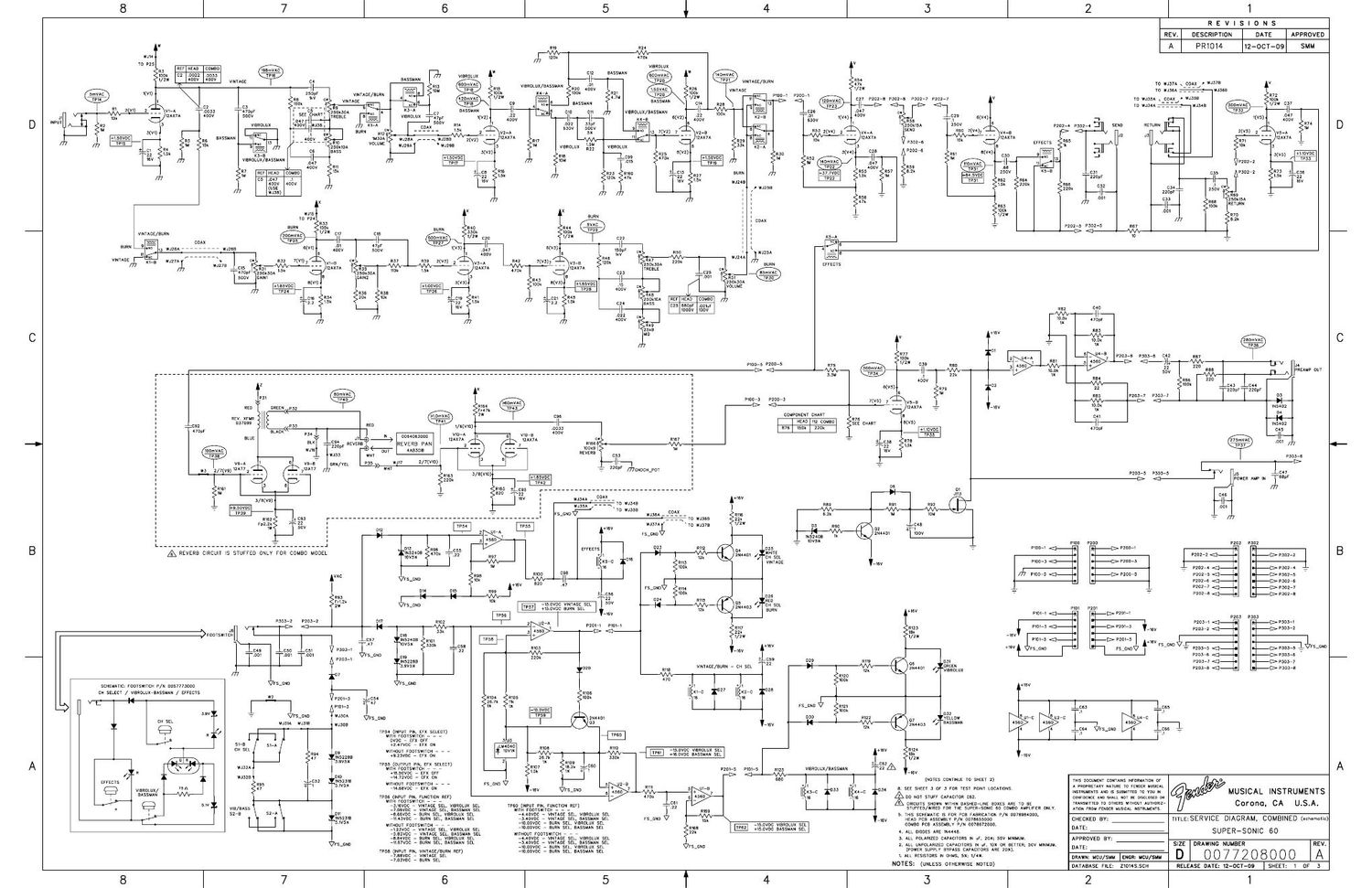 fender super sonic 60 combo schematic rev a