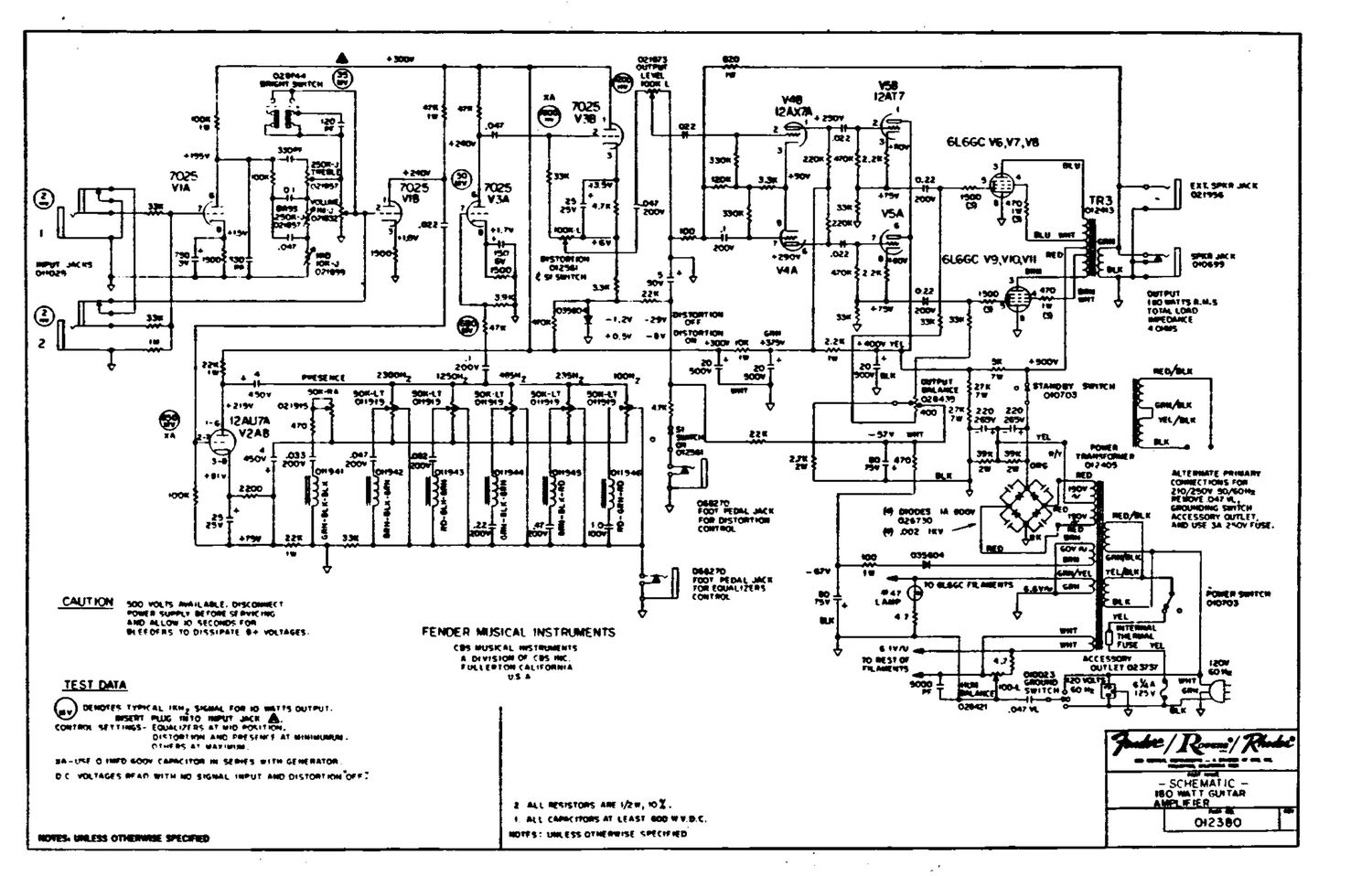 fender super twin 180w schematic