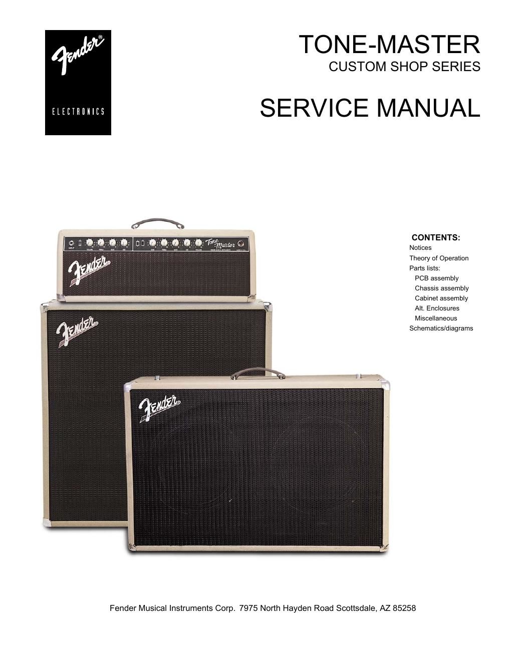 fender tonemaster service manual