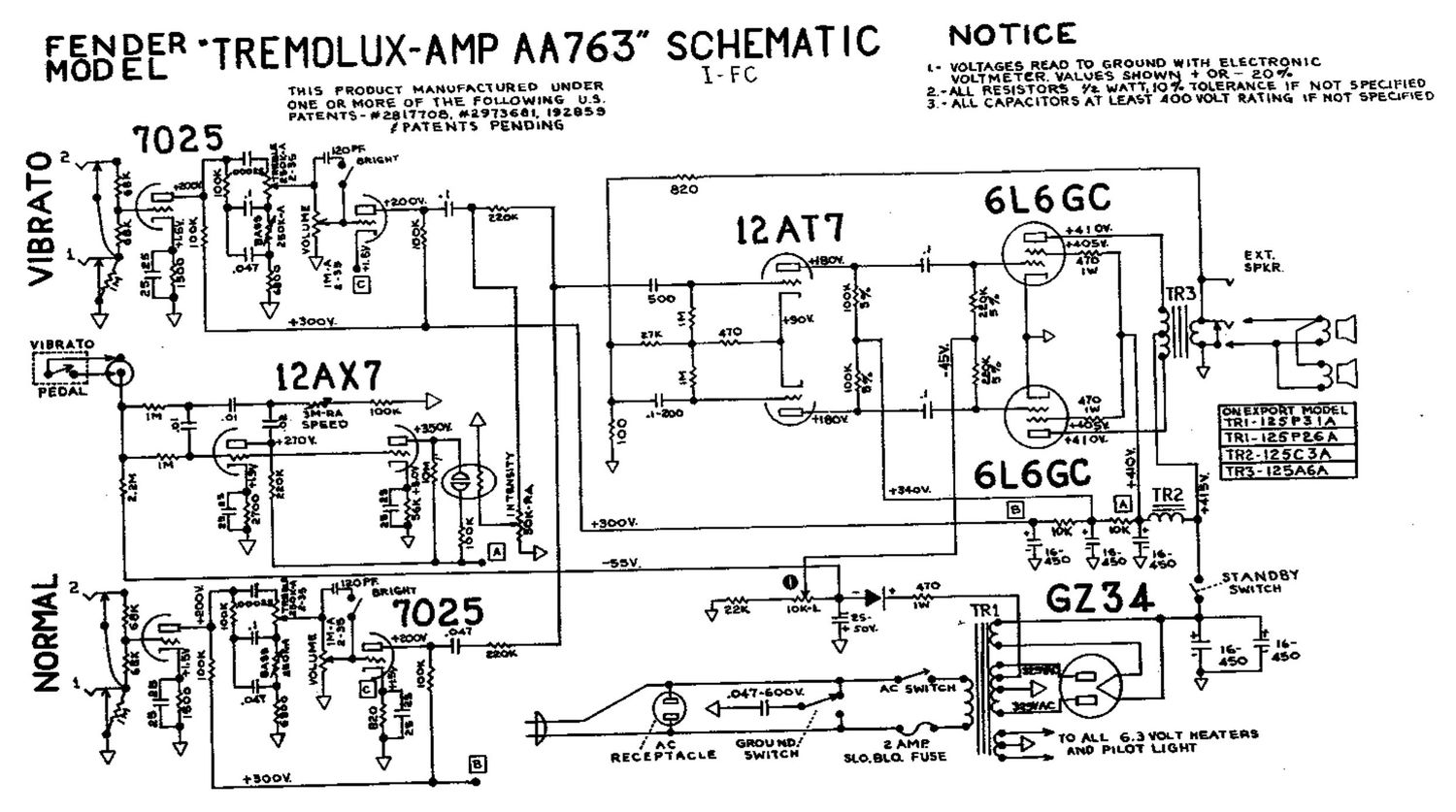 fender tremolux aa763 schematic