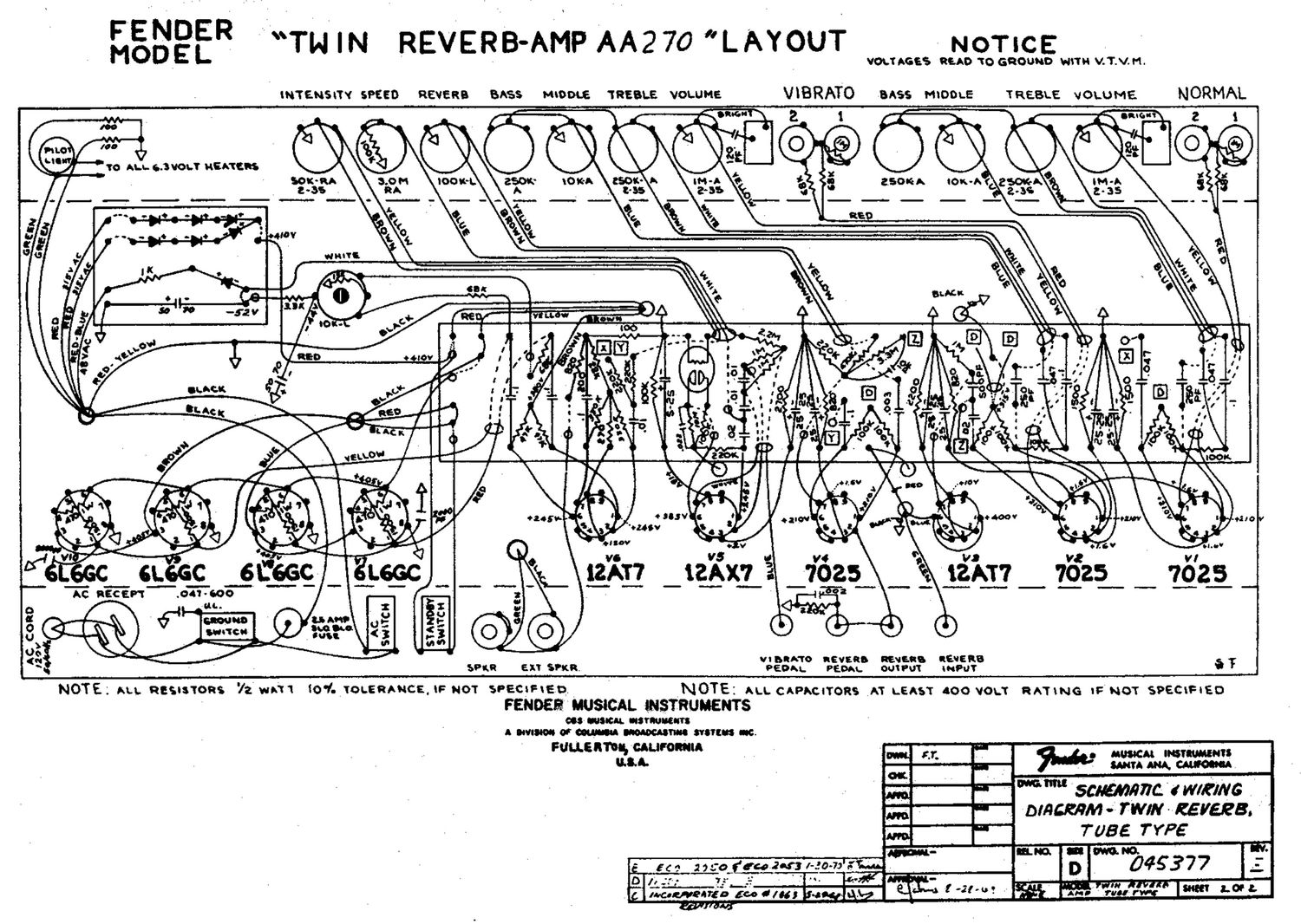 fender twin reverb aa270 layout