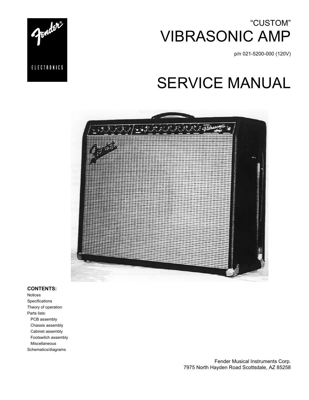 fender vibrasonic service manual